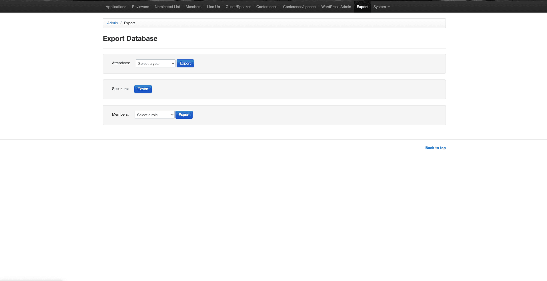 export database
